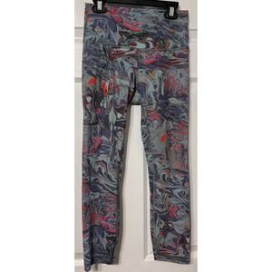 Lululemon Wunder Under High Rise Leggings Size 6 Multi Color Marble Swirl Print